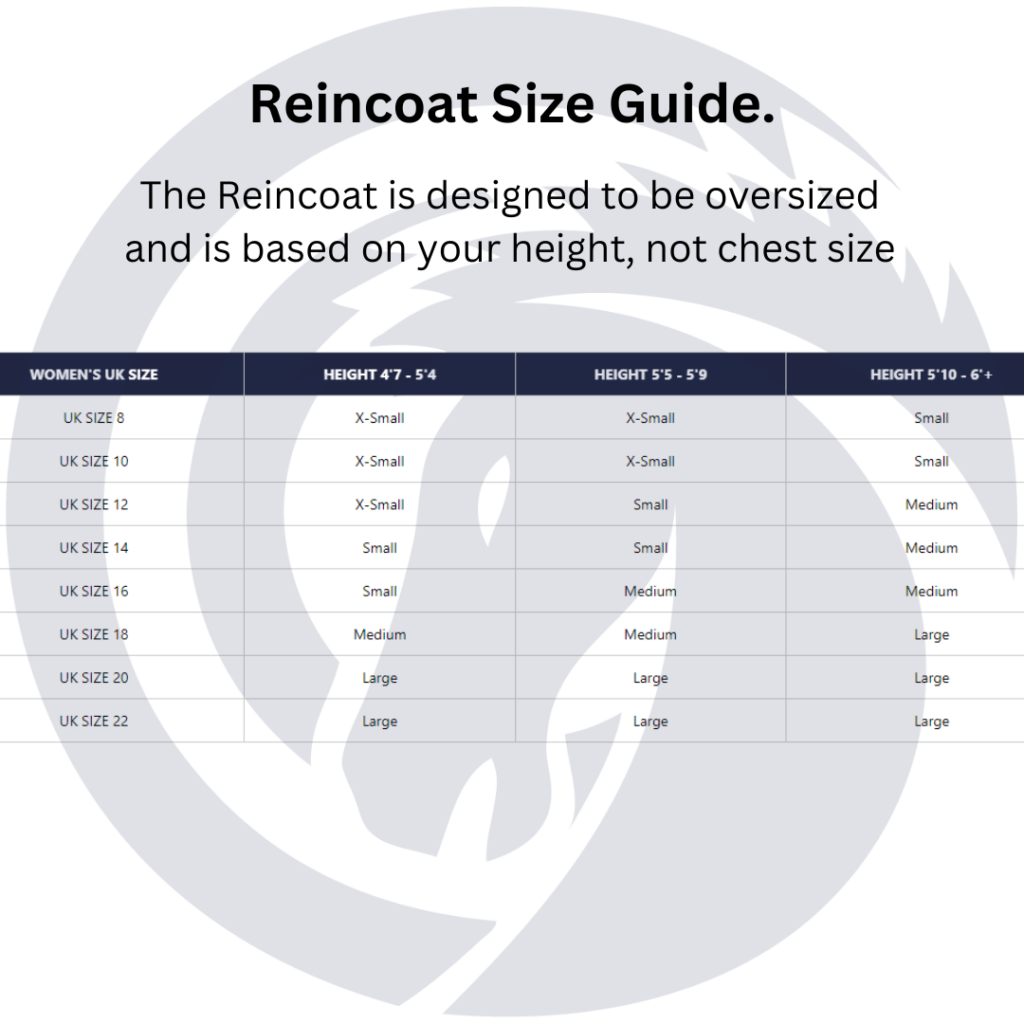 Reincoat Size Guide