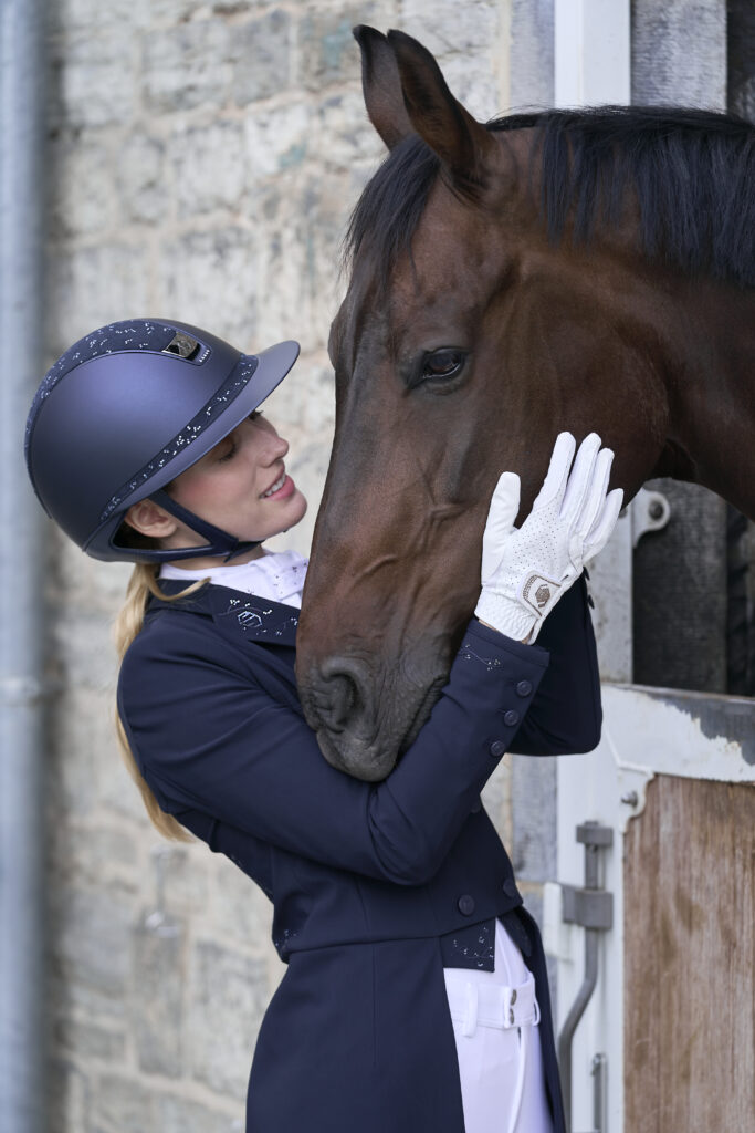 Customised Samshield Riding Helmet Fitting at Forelock and Load