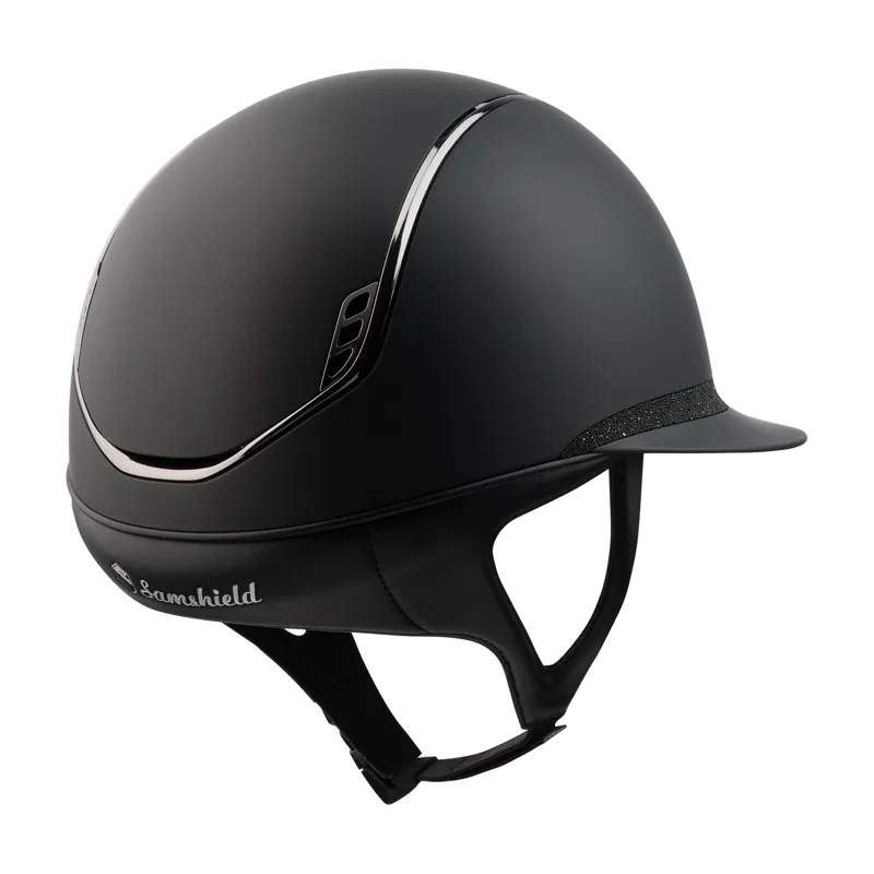 Miss Shadowmatt 2.0 Black Riding Hat - Crystal Fabric Frontal Band Crystal Fabric Blazon Medium-1