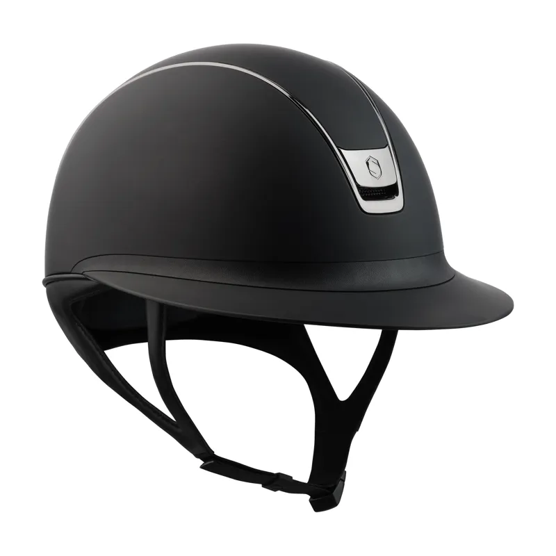 Miss Shadowmatt 2.0 Black Riding Hat - Black Chrome Trim/Blazon