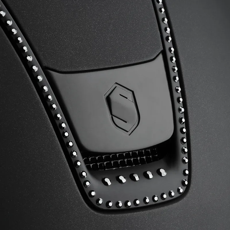 Miss Shadowmatt 2.0 Black Riding Hat - 300 Swarovski Crystal - Black Medium-2