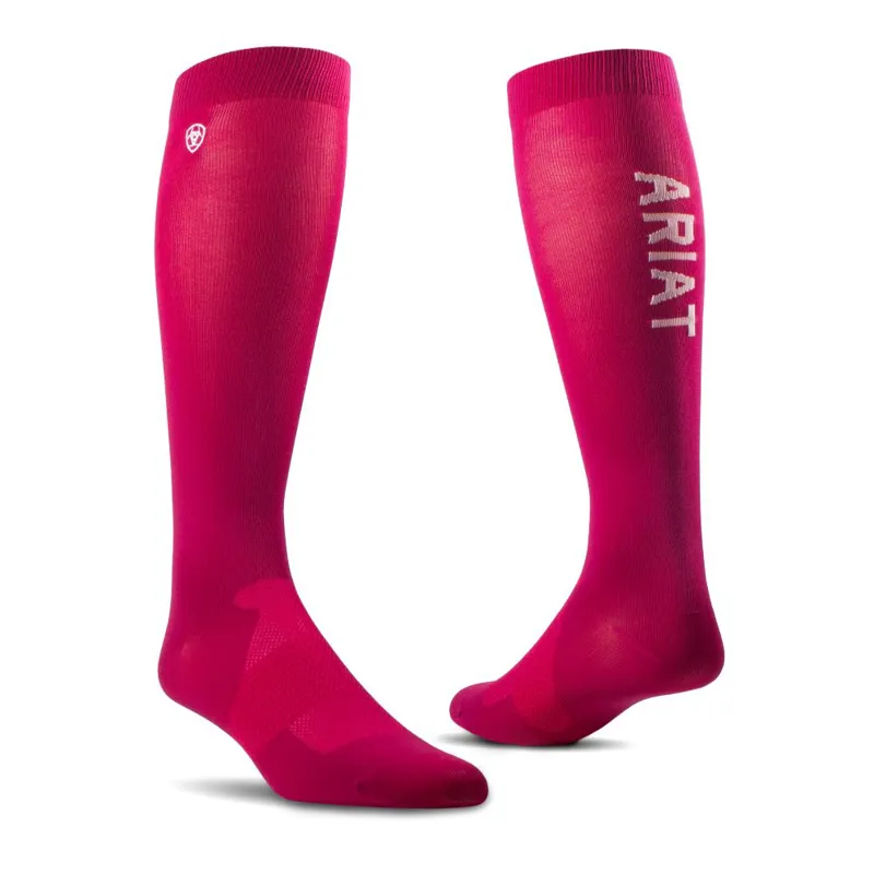 Ariat Essential AriatTek Performance Riding Socks Burgundy