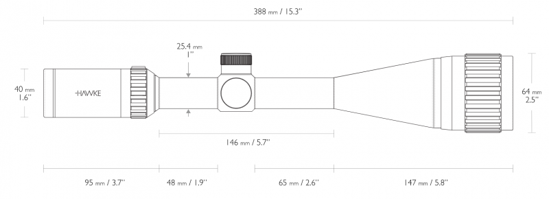 Hawke Fast Mount 4-16X50 AO IR Rifle Scope 11460-2