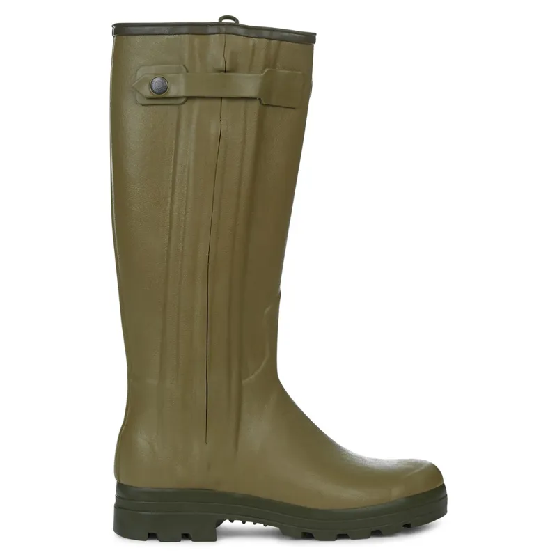 Le Chameau Men's Leather Lined Wellington Boots Green-1