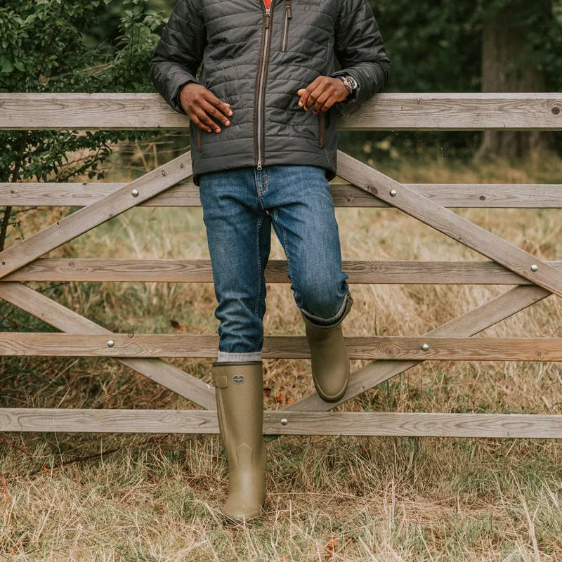 Le Chameau Men's Chasseur Zip Neoprene Lined Wellington Green-4