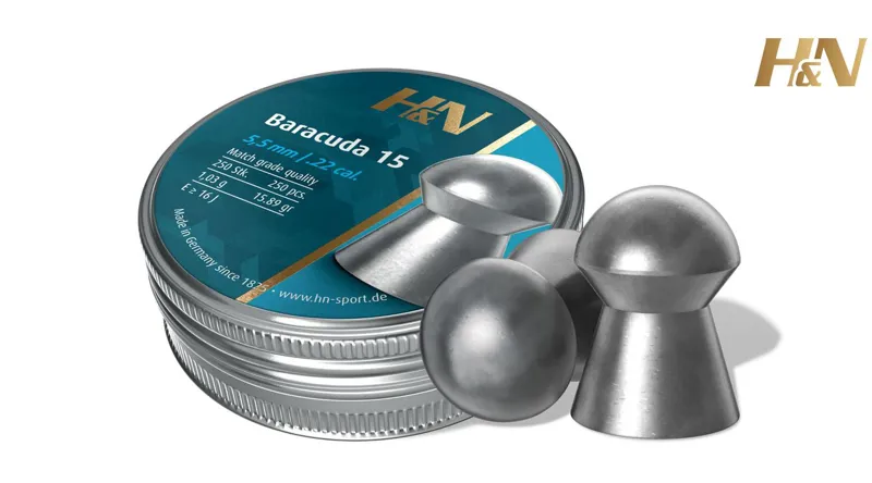 H N Baracuda 15 .22 Pellets 5.52mm 15.89gr x250