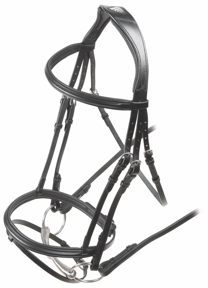 Shires Velociti Rapida Padded Raised Flash Bridle with Reins Black-1