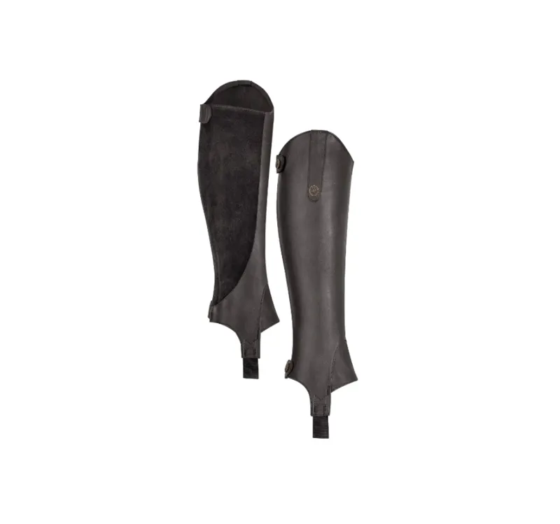 Shires Kid's Synthetic Leather Gaiters Black