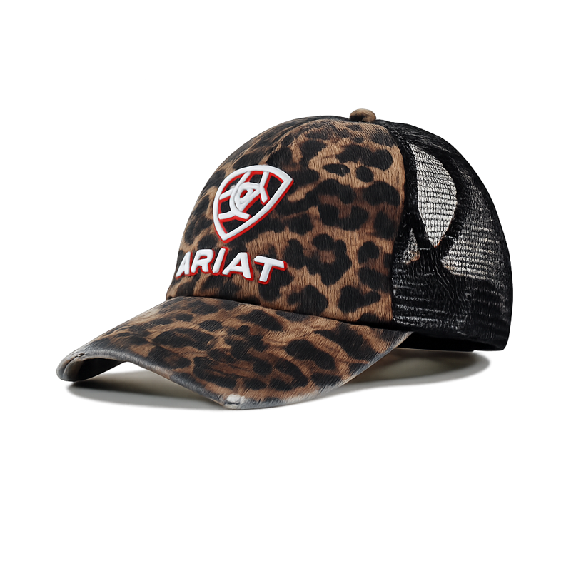 Ariat Embossed Logo Cheetah Print Baseball Cap
