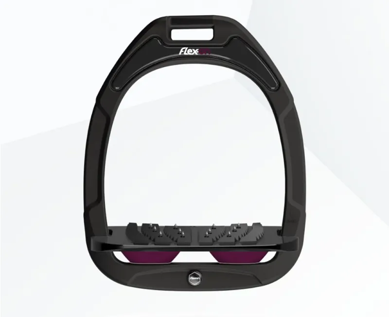 Flex-On Green Composite 2 Inclined Ultra Grip Stirrups Black Plum