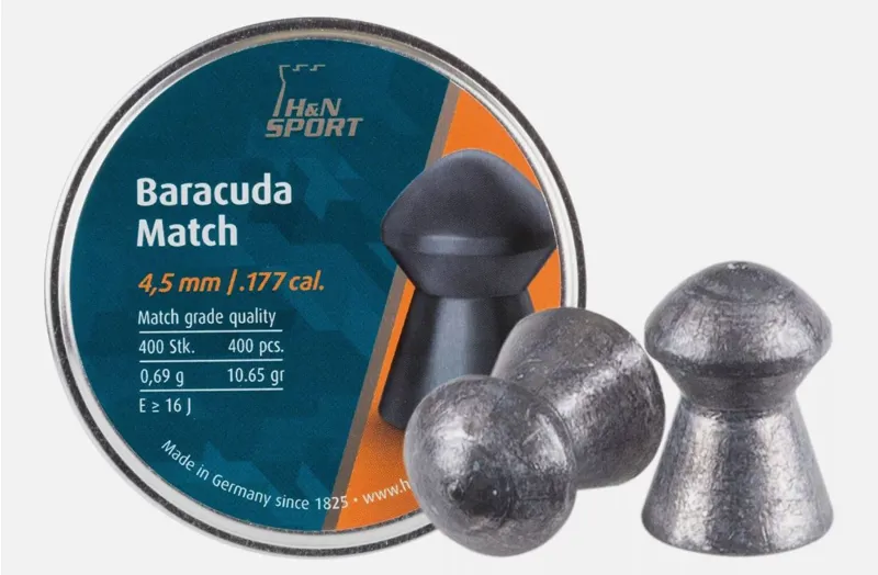 H and N Baracuda Match Pellets .177 10.65gr Size 4.52