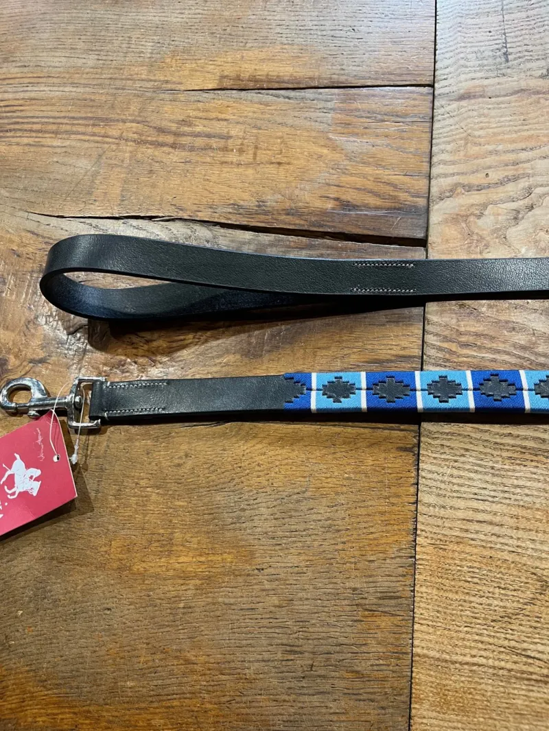 Chukka Dog Lead Black Navy Light Blue Champagne