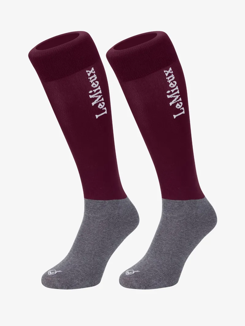 LeMieux Competition Socks 2 Pack Burgundy-1