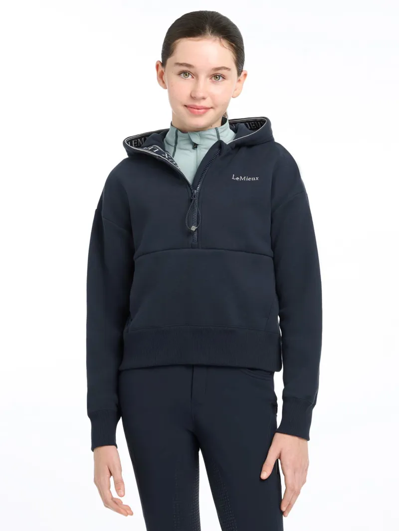 LeMieux Hettie Young Rider Half Zip Hoodie Navy-1