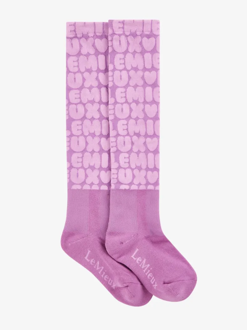 LeMieux Footsie Socks Bubble Font Pink-1