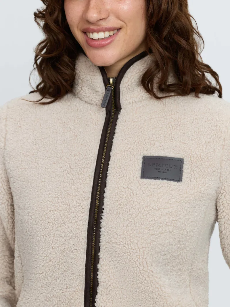 LeMieux Heritage Borg Zip Through Jacket Stone-3