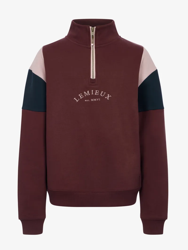 LeMieux Young Rider Viola Quarter Zip Sweater Bramble-5