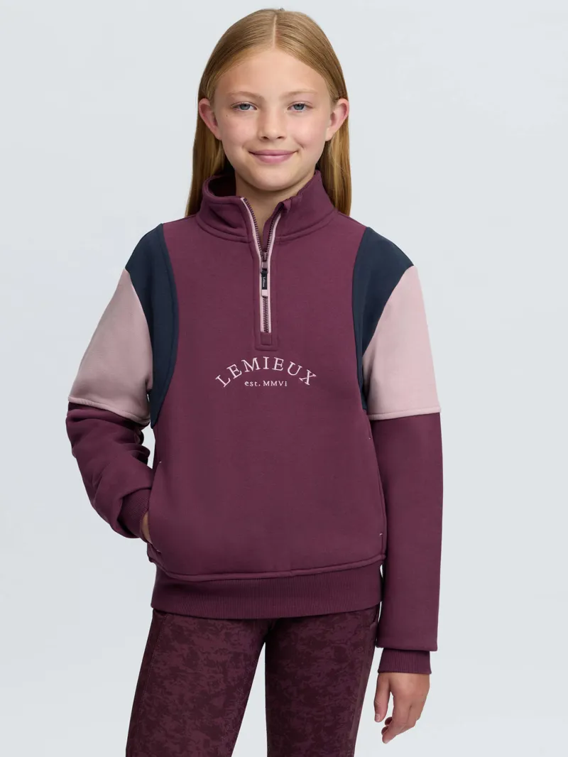 LeMieux Young Rider Viola Quarter Zip Sweater Bramble