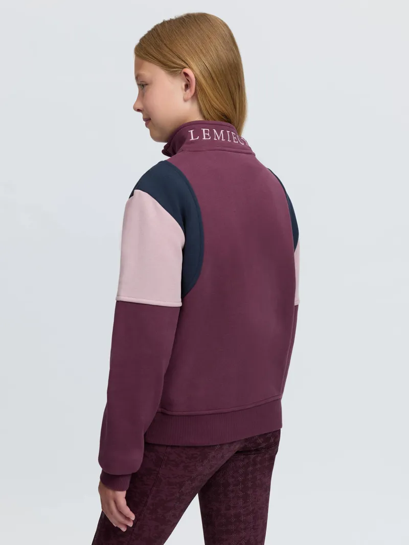LeMieux Young Rider Viola Quarter Zip Sweater Bramble-1