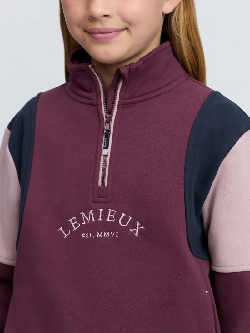 LeMieux Young Rider Viola Quarter Zip Sweater Bramble-3