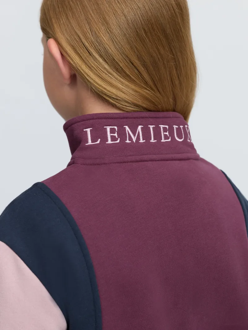 LeMieux Young Rider Viola Quarter Zip Sweater Bramble-2