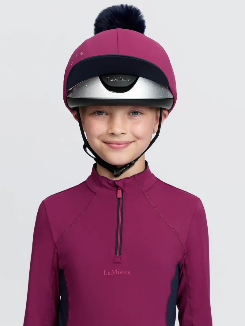 LeMieux Classique Pom Hat Silk Blackberry-3