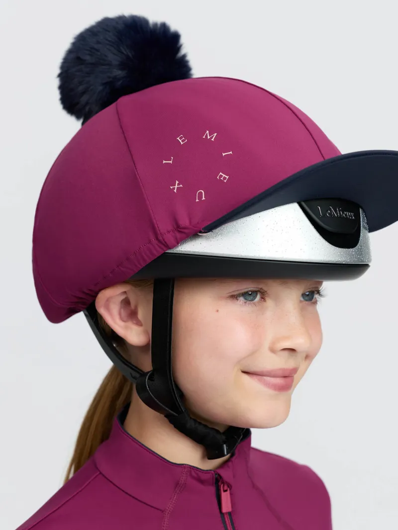 LeMieux Classique Pom Hat Silk Blackberry
