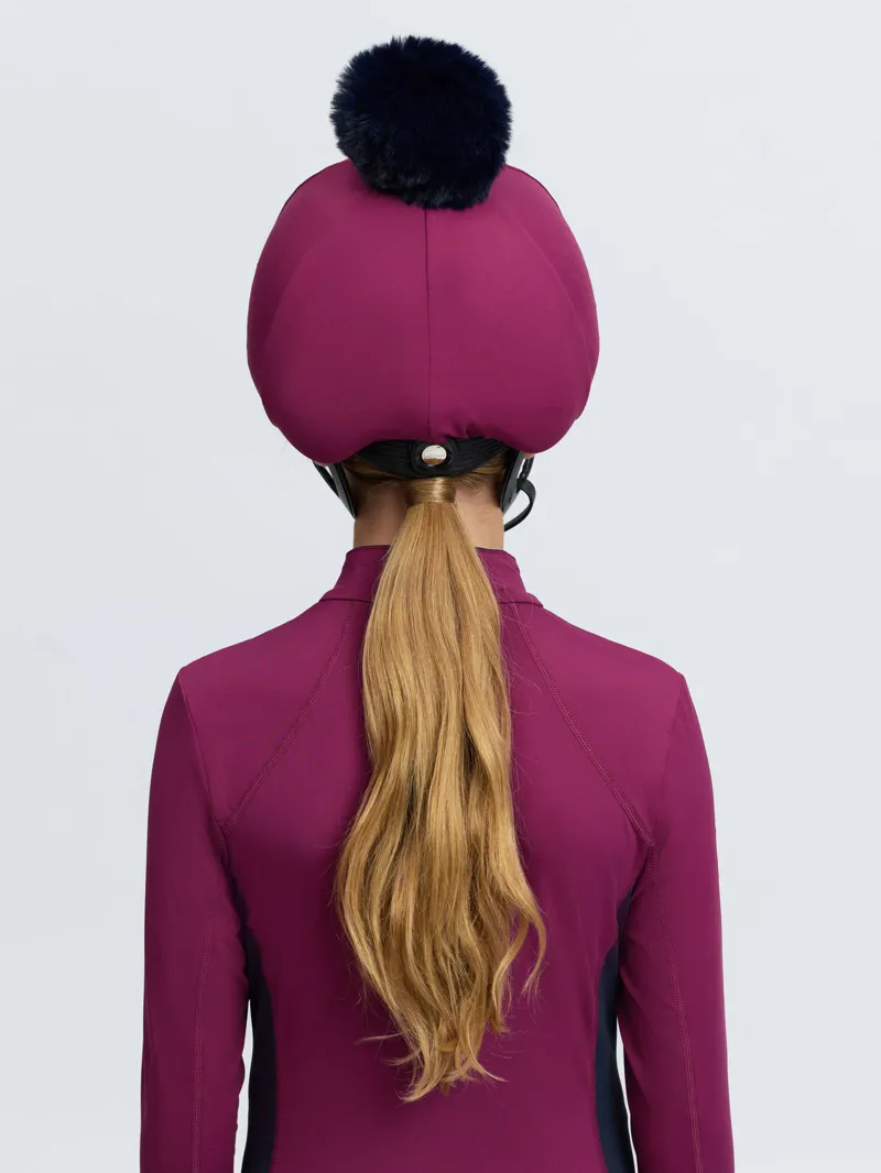 LeMieux Classique Pom Hat Silk Blackberry-2