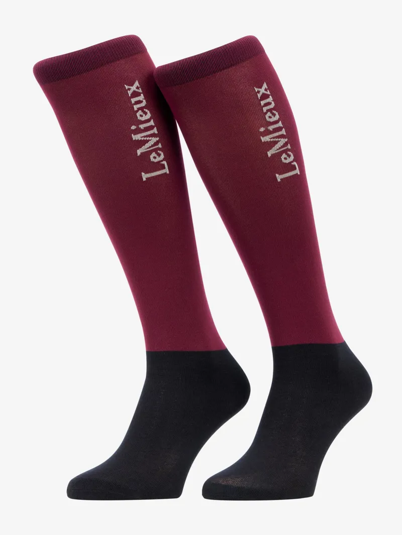 LeMieux Competition Socks 2 Pack Blackberry