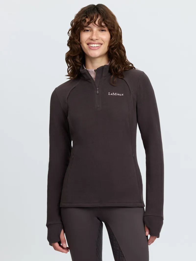 LeMieux Frances Quarter Zip Fleece Cocoa-1