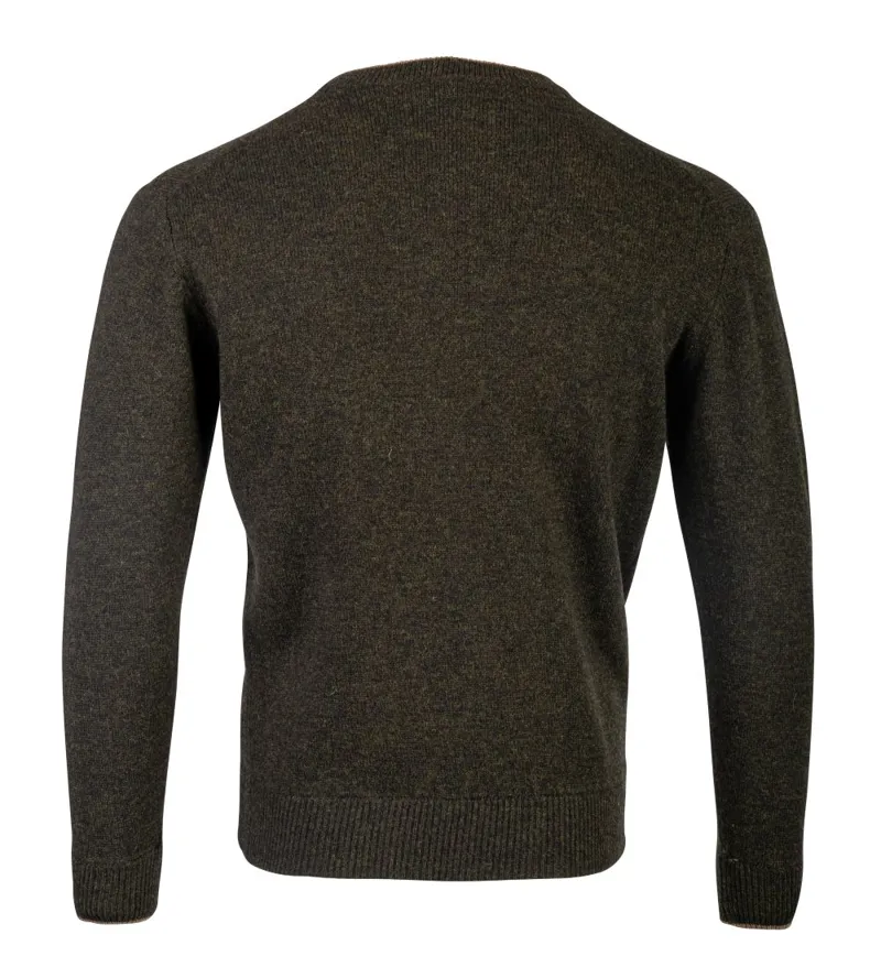 Jack Pyke Ashcombe Lambwool V Neck Jumper Dark Olive-1