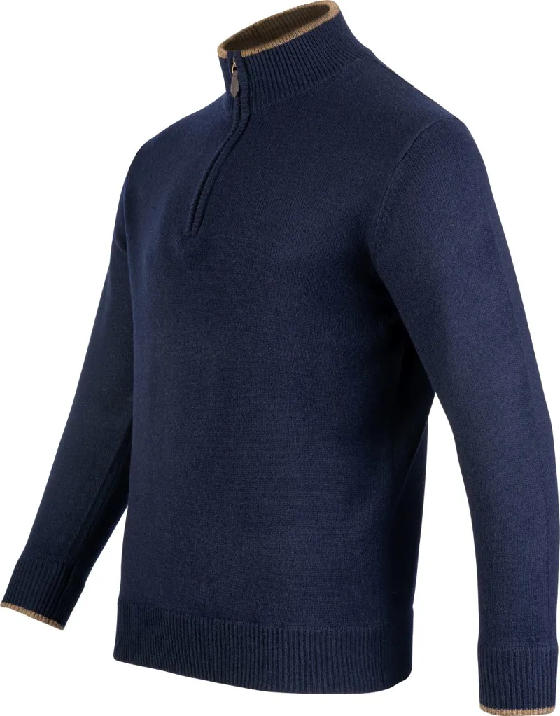 Jack Pyke Ashcombe Lambwool Zip Knit Jumper Navy-3