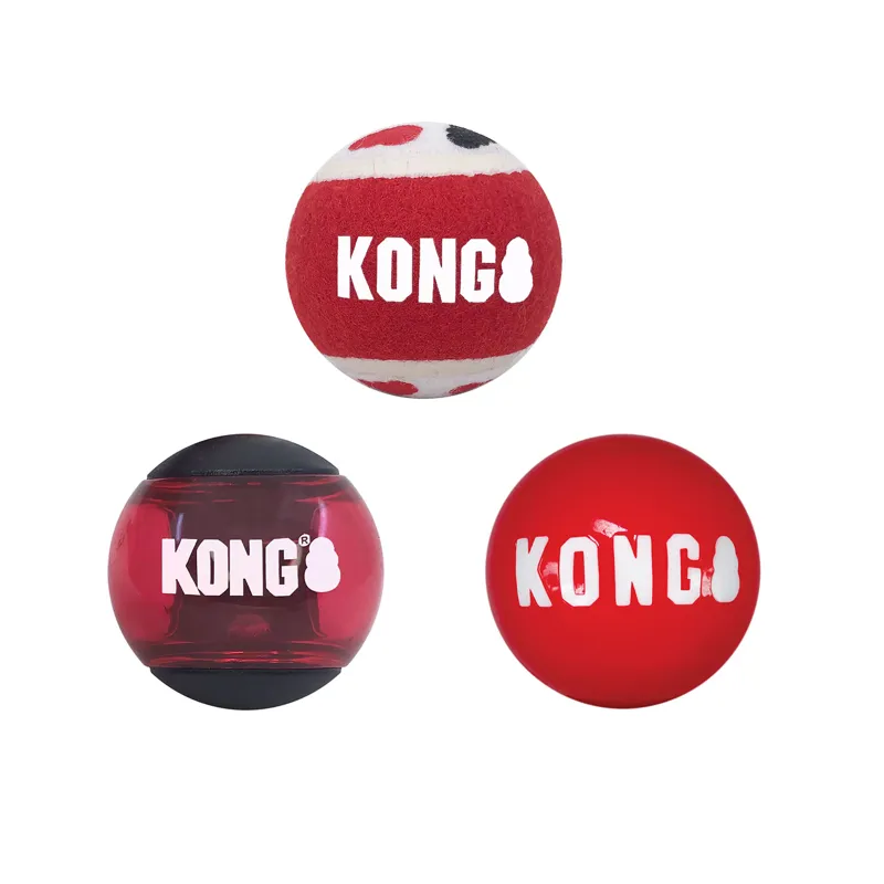 KONG Signature Balls Assorted - Dog Toy - Large 3 Pack