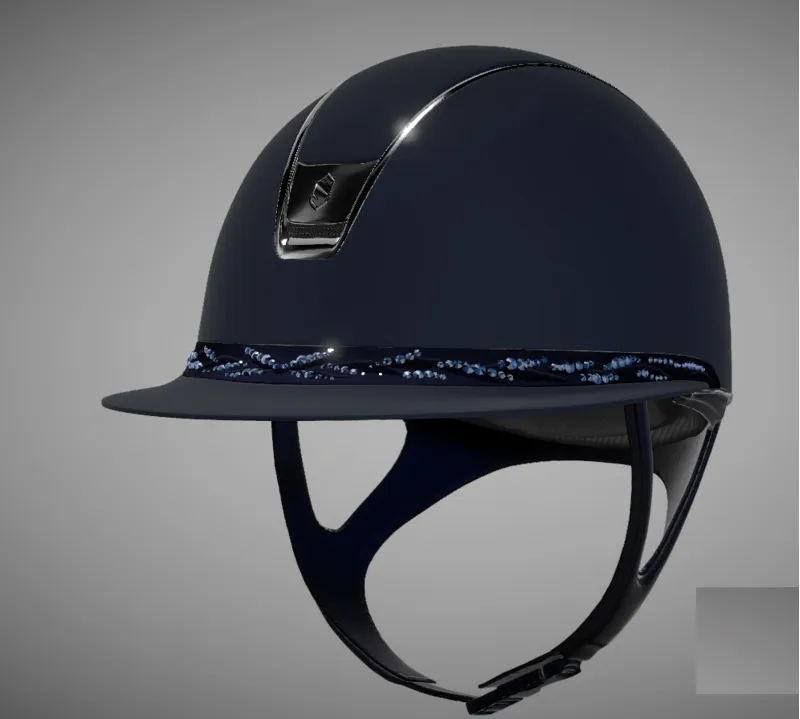Miss Shadowmatt 2.0 Blue - Flower Swaro Band Black Chrome Trim/Blazon