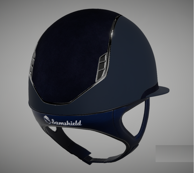 Miss Shadowmatt 2.0 Blue Alcantara Top/Band Black Chrome Trim/Blazon-1