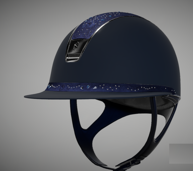 Miss Shadowmatt 2.0 Blue Crystal Bloom Top/Band Black Chrome Trim/Blazon