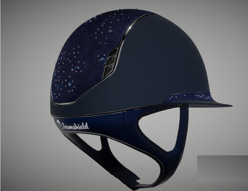 Miss Shadowmatt 2.0 Blue Crystal Bloom Top/Band Black Chrome Trim/Blazon-1