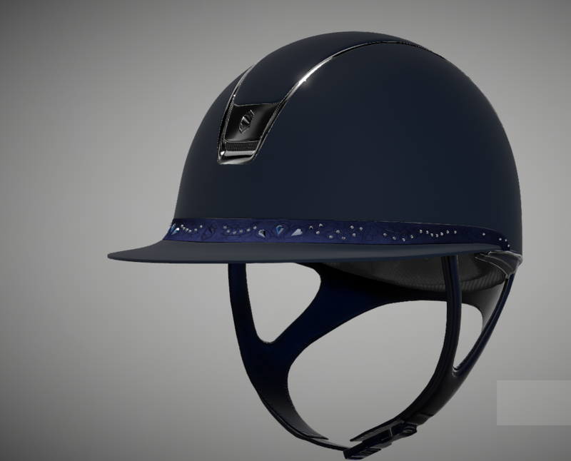 Miss Shadowmatt 2.0 Blue Crystal Bloom Band Black Chrome Trim/Blazon