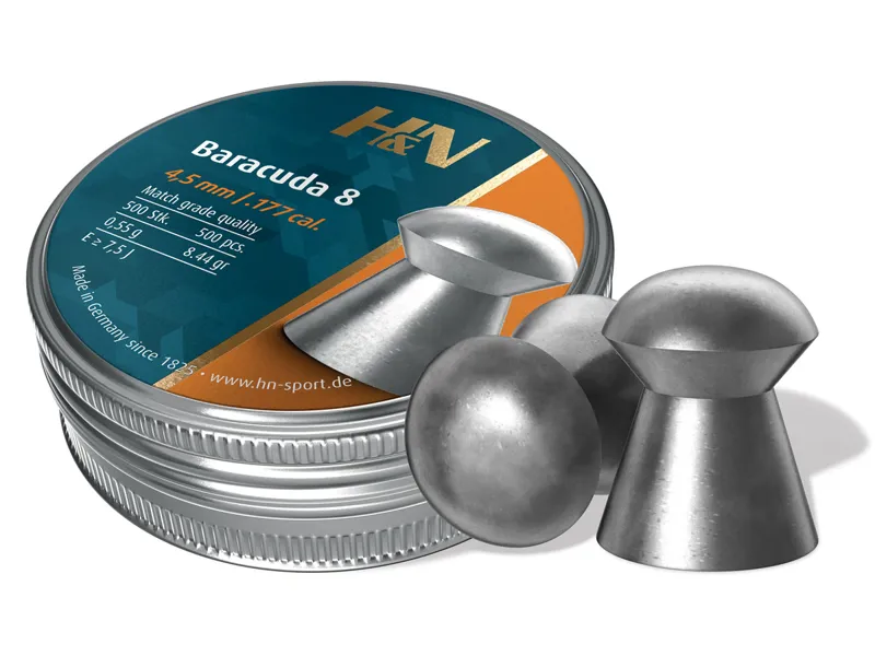 H and N Baracuda 8 .177 4.51mm Pellets x 500