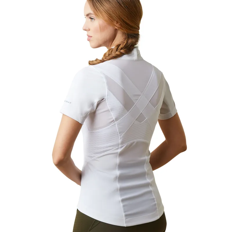 Ariat Ascent 1/4 Short Sleeved Show Shirt White-2