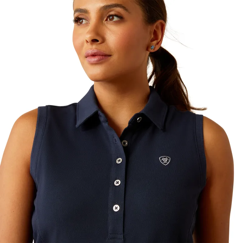 Ariat Prix 3.0 Sleeveless Polo Shirt Navy Eclipse-1