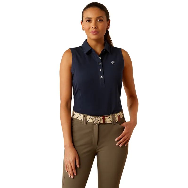 Ariat Prix 3.0 Sleeveless Polo Shirt Navy Eclipse