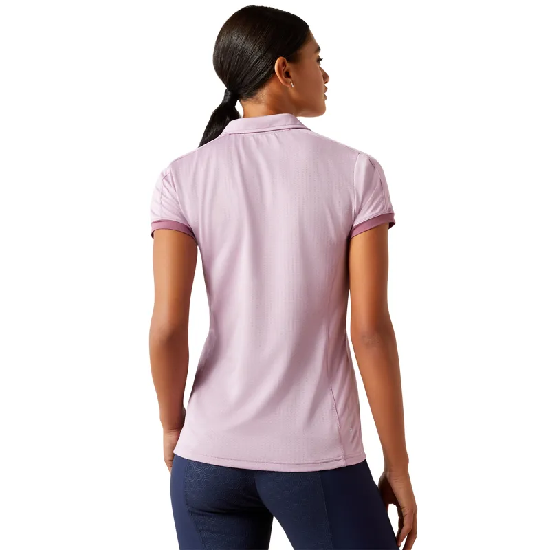 Ariat Bandera 1/4 Zip Short Sleeve Polo Lavender Mist-3