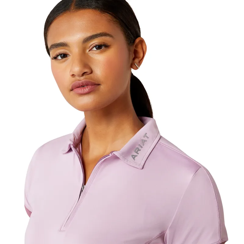 Ariat Bandera 1/4 Zip Short Sleeve Polo Lavender Mist-2