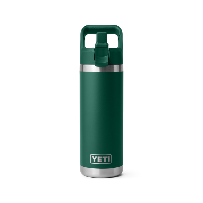 YETI Rambler Straw Bottle 18oz Black Forest Green