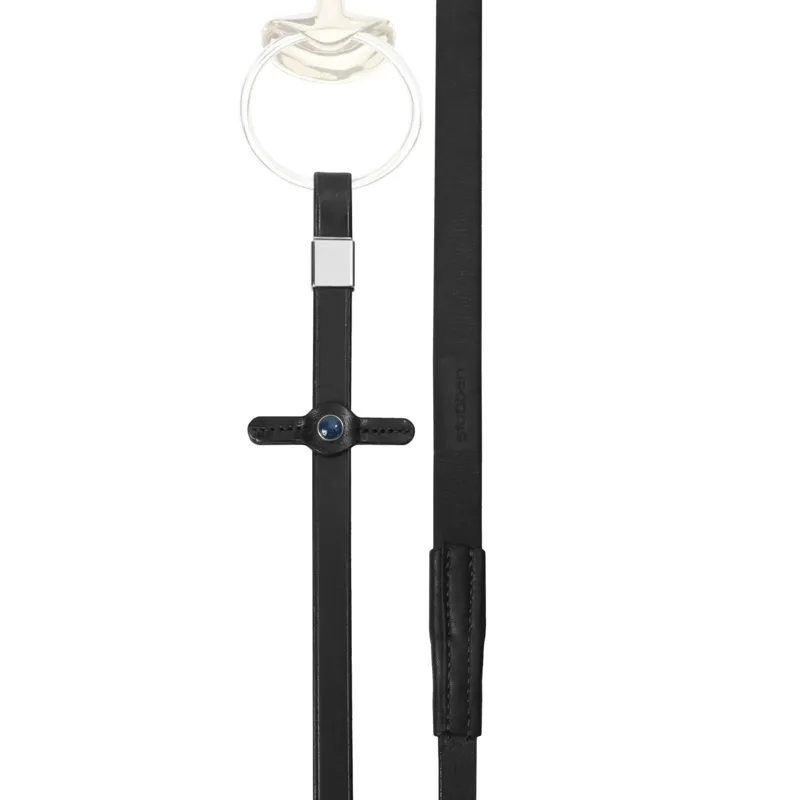 Stubben Slimline Rubber Reins Slide and Lock Black-2