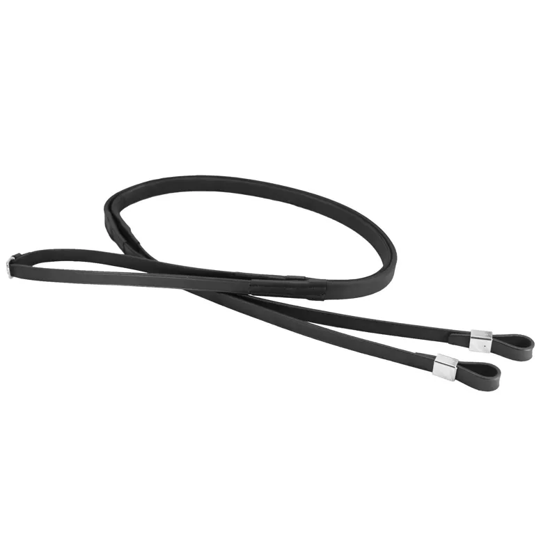 Stubben Slimline Rubber Reins Slide and Lock Black-1