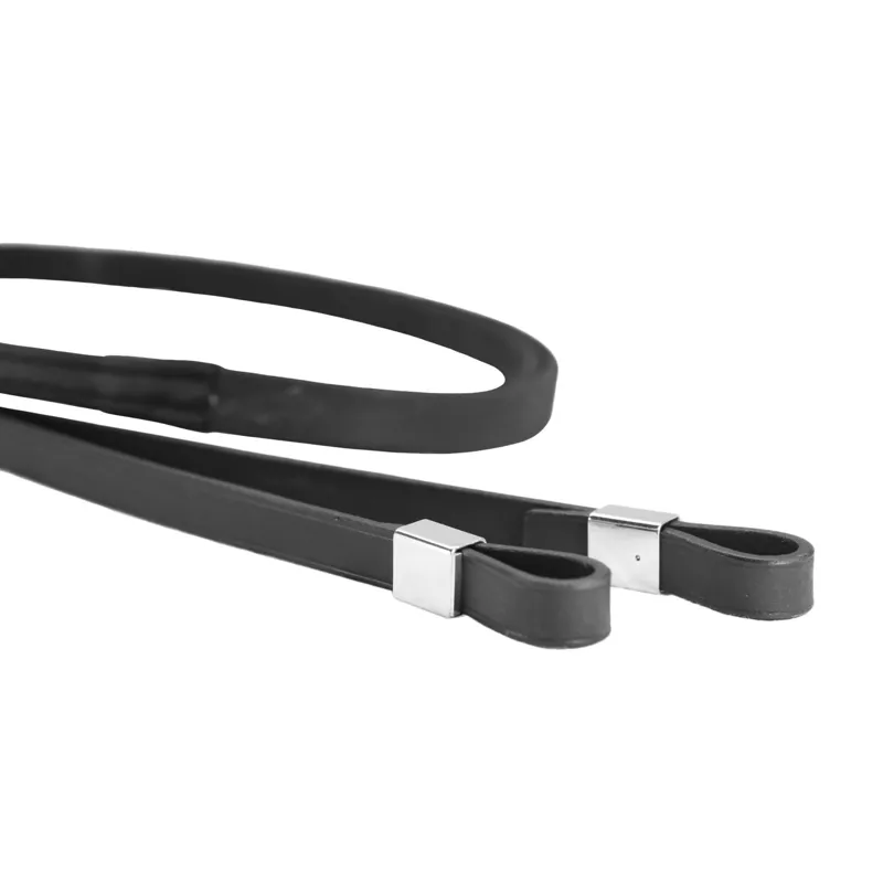 Stubben Slimline Rubber Reins Slide and Lock Black