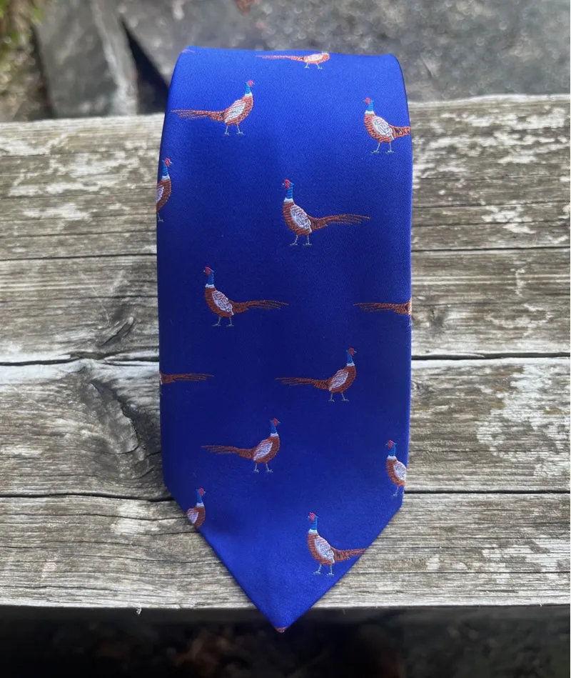 Taylor's Ties Pheasant Tie Midnight Blue-1