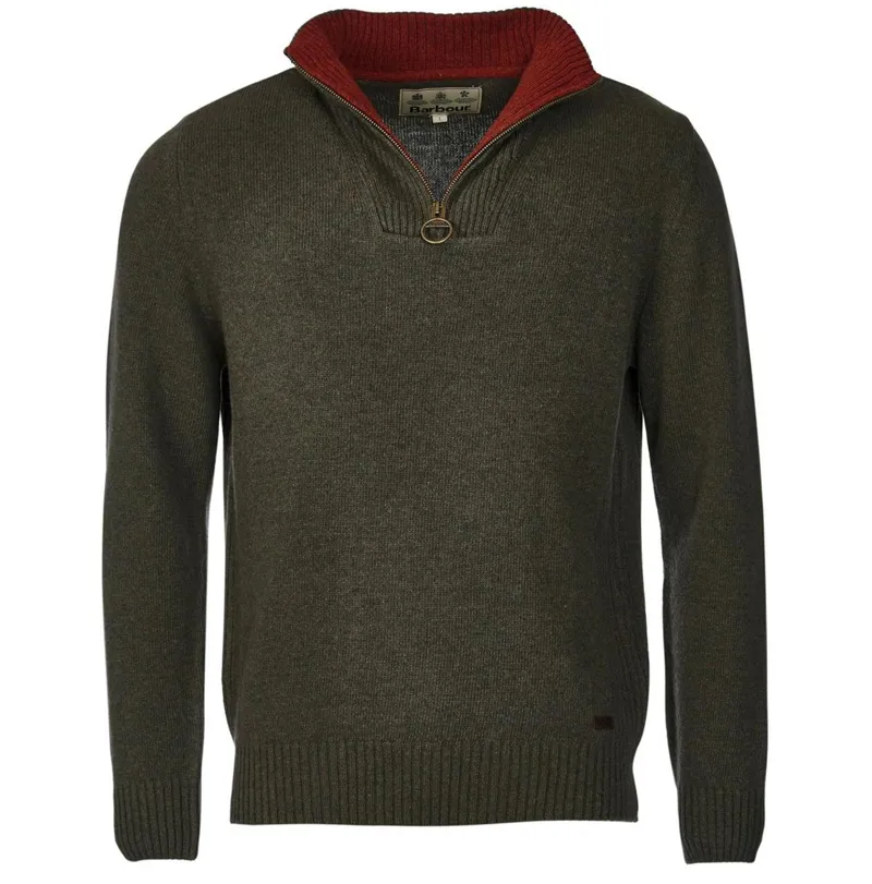 Barbour Nelson Essential Half Zip Jumper Seaweed